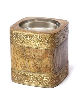 Brûleur d'encens Bakhoor en bois fait à la main attrayant Mubakhara boîte de plateau de parfum d'impression pour bureau à domicile mosquée diffuseur à usage religieux - Product Image 4