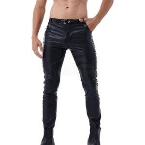 Meilleures ventes Pantalon en cuir de qualité supérieure pour hommes, tenue décontractée, en toile légère, taille moyenne, motif droit, coupe-vent et respirant - Product Image 2