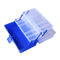 Boîte à outils de stockage de matériel de pêche en plastique verrouillable Boîte de rangement artisanale en plastique semi-transparent avec deux plateaux dans le fabricant Vietnam