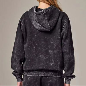 Lightweight Best Online Selling Women Acid Wash Hoodies Streetwear Customized Logo Full Sleeves Hoodie for Women - Product Image 3