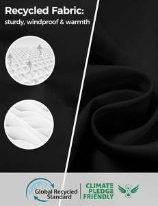 Manteau d'hiver imperméable réversible décontracté pour hommes veste bouffante à fermeture éclair Parka plus épaisse à capuche amovible tissu bulle tricoté - Product Image 4