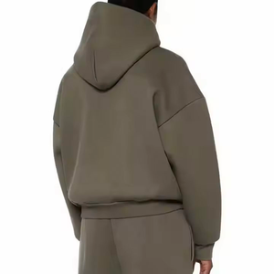 Sweat à capuche pour homme surdimensionné Boxy Fit vierge avec logo brodé personnalisé Sweat à capuche pour homme en coton lourd Pullover en boîte pour homme - Product Image 5