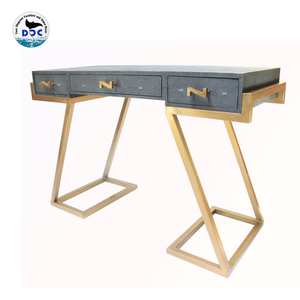 Diseño de lujo Faux Shagreen Escritorio/Mesa de consola Tres cajones Moderno Salón de lujo Mesas de consola con forma rectangular - Product Image 1