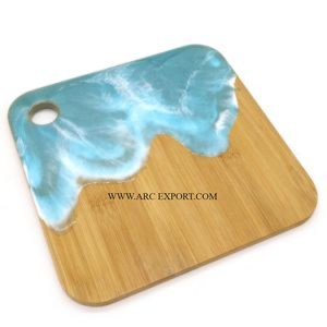 Juego de 2 tablas de madera de bambú marrón, utensilios de cocina para cortar frutas y verduras, tablas de cortar clásicas hechas a mano - Product Image 3