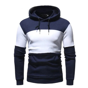 High Quality Men's Winter Pullover Hoodie 100% Cotton Embroidered Solid Color Customizable Fleece Sweatshirt - Product Image 1