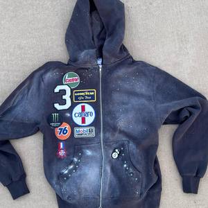 เสื้อฮู้ดดี้ปักลาย OEM รุ่น Autumn Patch คุณภาพสูง เนื้อผ้าหนา เป็นมิตรกับสิ่งแวดล้อม ระบายอากาศได้ดี ทรงโอเวอร์ไซส์ ผ้าฝ้าย ดีไซน์ปักลาย - Product Image 1