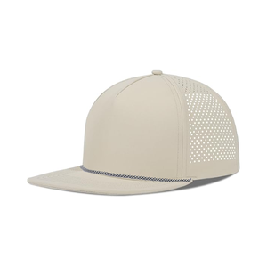Gorra de Golf de Ala Plana, Lisa, Impermeable, de Alta Calidad, Perforada, Personalizable, Estructurada, de 5 Paneles, con Corte Láser, con Cuerda, para Deportes, para Correr - Product Image 4