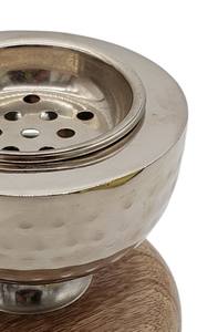 เตาเผาบาคูร์ฐานไม้ทันสมัย ฝาโลหะเงินลายตอก ที่ใส่ธูปอู๊ดแบบอาหรับ แบบพกพา ใช้ถ่าน สำหรับตะวันออกกลาง - Product Image 6