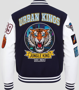 Traditional <b>Varsity</b> <b>Jacket</b> | Classic Letterman <b>Bomber</b> | 100% Cotton Winter High Street Stand Collar Hooded Breathable Zipper - Product Image 2