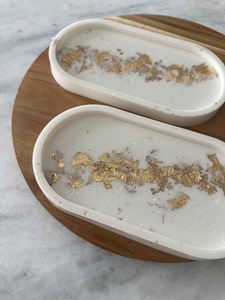 Resin <b>Decorative</b> Tray in Multiple Colors Cosmetic Organizer Home <b>Decor</b> Oval Resin Tray Vanity Tray High Quality - Product Image 4