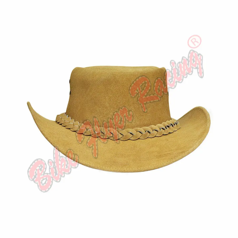 Cappello in pelle stile occidentale da Cowboy con cappello marrone chiaro Outback di alta qualità prezzo all'ingrosso occidentale