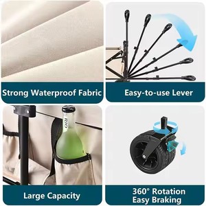 Xe đẩy đa năng, dung tích lớn, gấp gọn, di động, dùng cho vườn, ngoài trời, cắm trại, du lịch, hỗ trợ OEM - Product Image 6