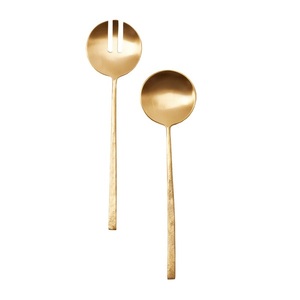 Service à salade uni de qualité supérieure de 2 avec vernis mat pour hôtel et maison vente en gros d'ensembles de couverts en laiton massif personnalisés - Product Image 1