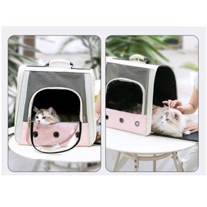 กระเป๋าสะพายไหล่ทรงสี่เหลี่ยมผ้าโพลีเอสเตอร์น้ำหนักเบา หรูหรา พร้อมตัวล็อคแบบกระดุม รับน้ำหนักได้ 5 กก. สำหรับแมวเดินทางโดยรถยนต์ - Product Image 2