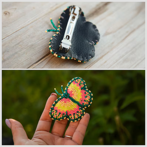 Butterfly Ethnic Hand Beaded Plastic <b>Barrette</b> Indigenous <b>Hair</b> Clip Mayan <b>Hair</b> Accessory Handmade Eco-Friendly Women's <b>Barrette</b> - Product Image 1