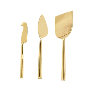 Best Quality Handcrafted 3pcs Metal <b>Cheese</b> Knives <b>Set</b> with Gold Finished Used for Kitchen Breakfast Hotel Restaurants - Product Image 5