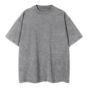 T-shirts surdimensionnés pour hommes coupe ample vintage délavé t-shirt unisexe coton à manches courtes chemises décontractées t-shirts hauts - Product Image 1