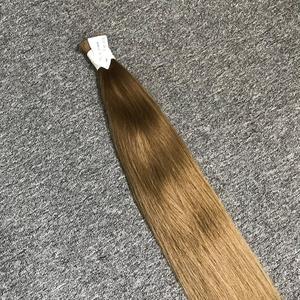 Extensiones de cabello humano Remy marrón claro vietnamita a granel, liso, suave, sin rugosidad o proveedor fibroso, precio al por mayor - Product Image 4
