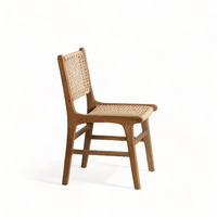 Chaise de salle à manger pliable en bois massif de style Mid-Century Modern avec dossier pour hôtel, chambre, extérieur, salon, jardin
