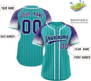 Venta al por mayor fabricante de camisetas de béisbol ajuste personalizado de malla abotonada impresión por sublimación con números de sarga de aparejos - Product Image 2