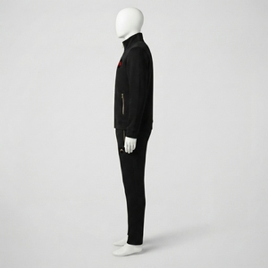 Ensemble de survêtement noir à capuche pour homme, veste athlétique à fermeture éclair intégrale, pantalon de jogging, vêtements de sport, entraînement, gym, course à pied, fitness, décontracté - Product Image 2