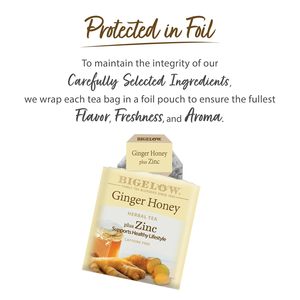 Bigelow <b>Tea</b> Ginger Honey plus Zinc, 18 Count (Pack of 6), 108 Total <b>Tea</b> Bags - Product Image 6