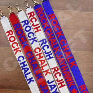 Correa de monedero con cuentas de día de juego, correas de bolsa de cuentas de semilla de oro blanco personalizadas, accesorios, bolsas, piezas especiales, accesorios - Product Image 3