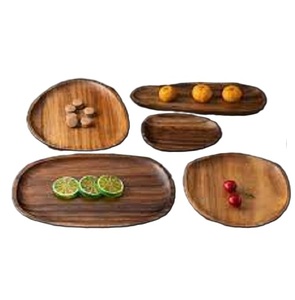 Bandejas redondas de madera con diseño contemporáneo personalizado de madera de mango, platos, suministros comerciales para restaurantes, bandeja rodante - Product Image 4