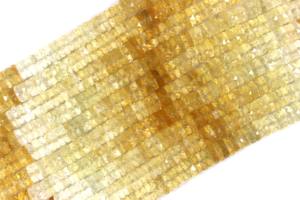 ลูกปัดพลอยซิทรีนธรรมชาติขนาด8นิ้วลูกปัดพลอยเส้นยาวไล่เฉดสี6-6.5มม. ทรงวงล้อเหลี่ยมเพชรพลอยยางรถยนต์1เหลี่ยม - Product Image 6