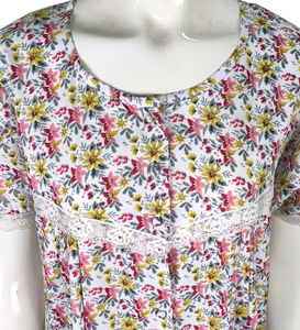 Cómodo vestido Maxi de algodón 100% para mujer, encaje, cintura Natural, estampado Digital, 'día perfecto' para uso diario, venta al por mayor, proveedor BD - Product Image 5