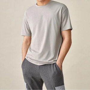 Camiseta serigrafiada personalizada de alta calidad al por mayor, Camiseta holgada de Algodón 100% con hombros caídos de verano para hombre - Product Image 1