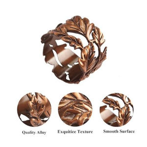 Servilletero dorado de diseño de lujo con forma de hoja, servilletero de Metal, corbata de tejido para todos los eventos, servilletero decorativo para mesa - Product Image 5