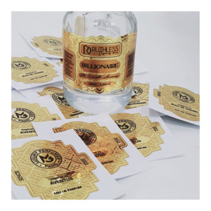 Etiquetas Adhesivas de PVC Impermeables con Estampado en Relieve de Lámina Dorada Personalizadas para Perfumes y Cuidado de la Piel, Alta Calidad, Tamaño Personalizado - Product Image 2
