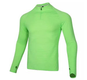 Traje de correr de manga larga de diseño personalizado para hombre Sudadera con cremallera de secado rápido 1/4 con logotipo Sudadera con capucha deportiva de invierno teñida lisa - Product Image 4