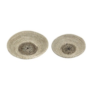 Lot de 2 bols de rangement ronds décoratifs en fibres naturelles Décor de présentation de repas Vente en gros de produits vietnamiens écologiques - Product Image 1