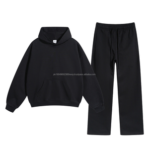 Ensemble de survêtement et de pantalon de jogging surdimensionné en molleton français vintage délavé à l'acide, coton épais personnalisé 430GSM, vente chaude - Product Image 2