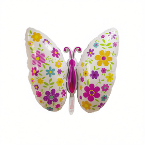 Ballon papillon en feuille d'aluminium avec fleurs 91x69,5 cm Décorations de fête - Product Image 2