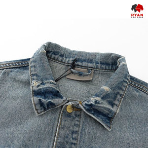 Veste en jean pour homme personnalisée Ryan Pro Gear, fermeture boutonnée confortable, logo personnalisé, style uni, ODM OEM pour l'hiver - Product Image 2