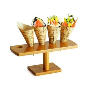 Fantástico diseño de madera Display Roll Cono de helado Postre Comida Diseño elegante Soporte de madera Soporte de cono de helado - Product Image 5