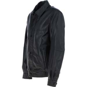 Veste d'hiver pour homme en cuir véritable de haute qualité, col montant, manches longues, imperméable, coupe-vent, logo personnalisé, design haut de gamme - Product Image 2