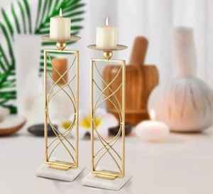 Support de bougie en fer de luxe, finition brillante, fait main, résistant à la chaleur, pour décoration intérieure, mariages et centres de table - Product Image 5