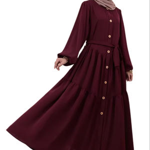 Hermoso Caftán Musulmán Tradicional Marroquí, Hecho a Mano, Diseño Largo de Nailon ODM, Cuentas de Piedra, Modesto, Largo hasta el Suelo, Mangas Largas, Nuevo - Product Image 4