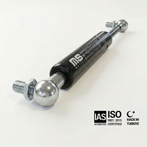 Vérin à gaz industriel en acier noir 27mm-14mm 600mm 23.62in 100N-2500N MotionStruts pour machines lourdes et tracteurs Fabriqué en Turquie - Product Image 1