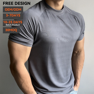 T-shirt de sport personnalisé en polyester et élasthanne, compression, séchage rapide, respirant, pour la gym et le fitness, avec logo personnalisé, haute performance, pour homme - Product Image 2