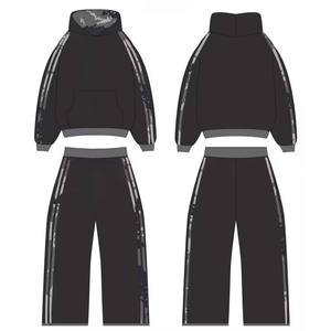 Sweat-shirt à capuche court 100% coton, style streetwear, ensemble de survêtement décontracté pour unisexe, fabriqué par Hanger Impex - Product Image 1