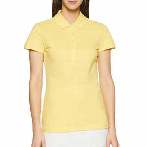 Algodón sólido de secado rápido para mujer para polo hecho a medida con manga corta y diseño de logotipo teñido liso - Product Image 5