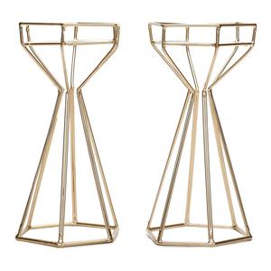 Portavelas de hierro hecho a mano de primera calidad al por mayor diseño geométrico para decoraciones navideñas de boda - Product Image 1