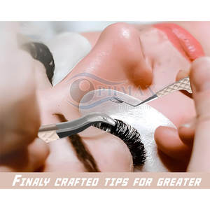 Pince à cils professionnelle enduite de couleur Options à pointe incurvée et droite Pince à cils enduite de couleur - Product Image 5