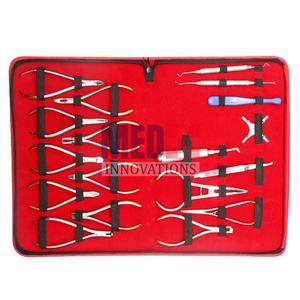 Implantes dentales de acero inoxidable Juego de Instrumentos dentales de ortodoncia básica de 18 piezas Kit de herramientas de acero de alta calidad - Product Image 1