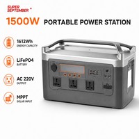 Station de recharge solaire portable 1,6 kWh pour camping-car et camping en extérieur, charge rapide, multi-ports